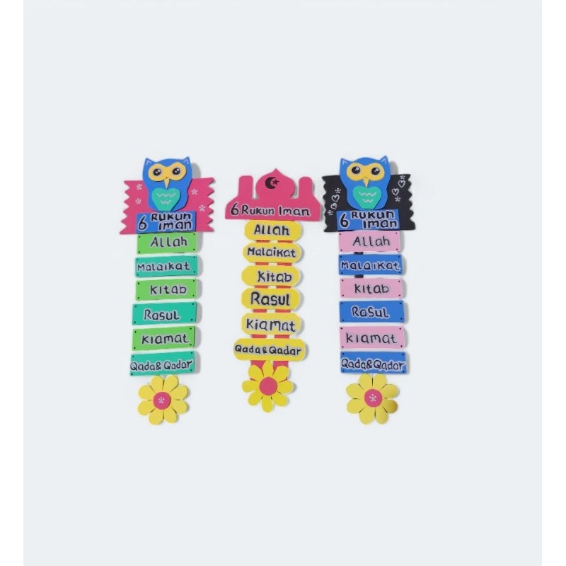 Pajangan Dekorasi Edukasi Kerajinan Anak Rukun Iman Islam