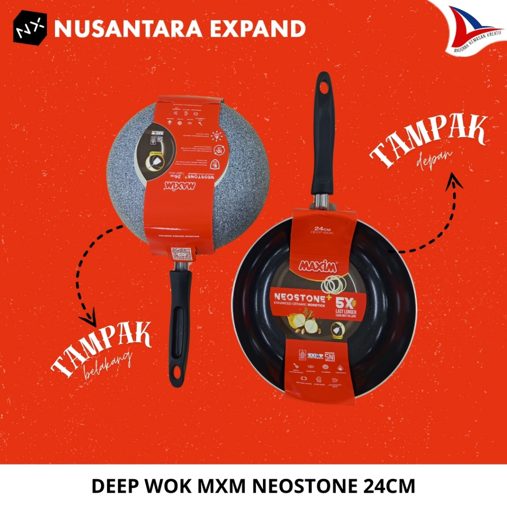 Wajan Stainless Steel Maxim Neostone Ukuran 24cm  Wajan Penggorengan Stainless Anti Lengket