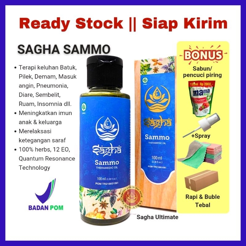 SAGHA SAMMO ORIGINAL Minyak Terapi Sagha Ultimate Anak Sagha Biru Bonus