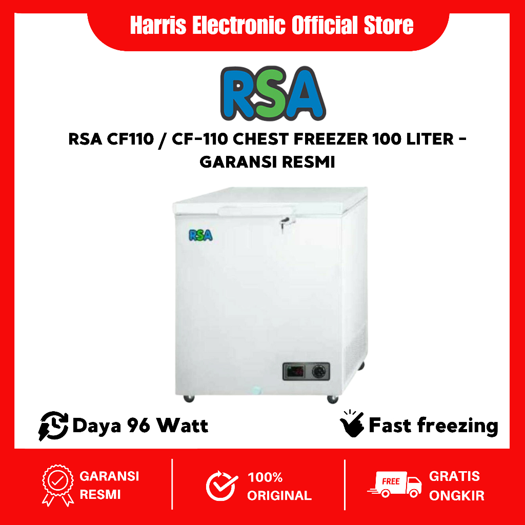 RSA CF110 / CF-110 CHEST FREEZER 100 LITER - GARANSI RESMI