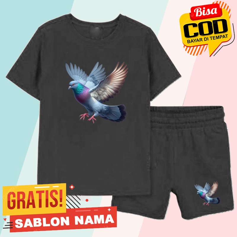 Stelan Kaos Anak Merpati Balap / Baju Stelan Anak Laki Laki & Perempuan Merpati Balap