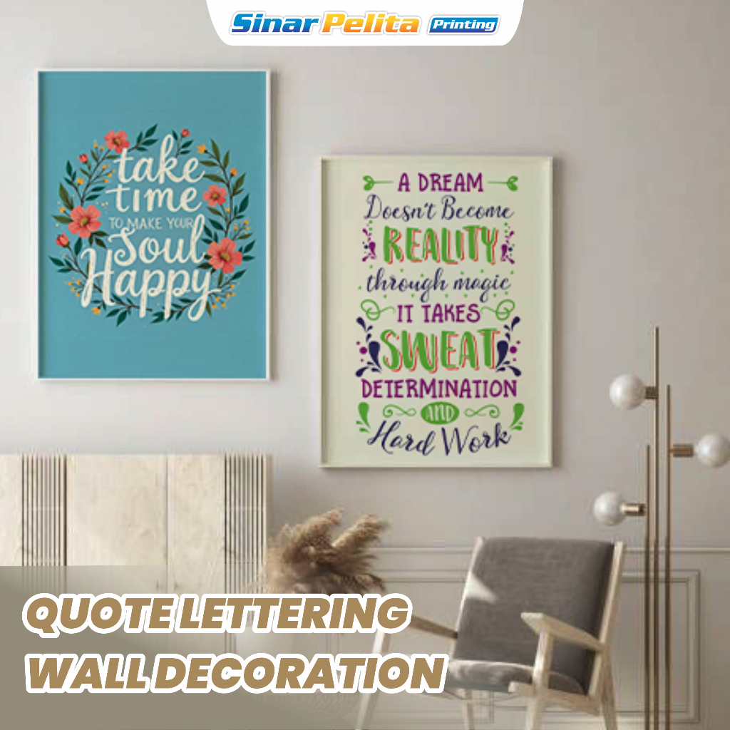 Wall Decor Aesthetic Tema Quotes | Hiasan Dinding | Lukisan Dinding MDF
