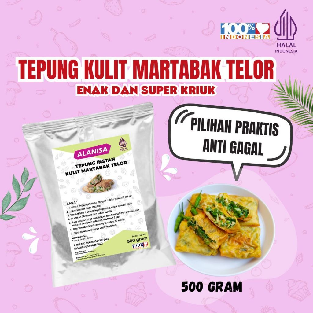 

TEPUNG KULIT MARTABAK TELOR 500GR PRAKTIS!!