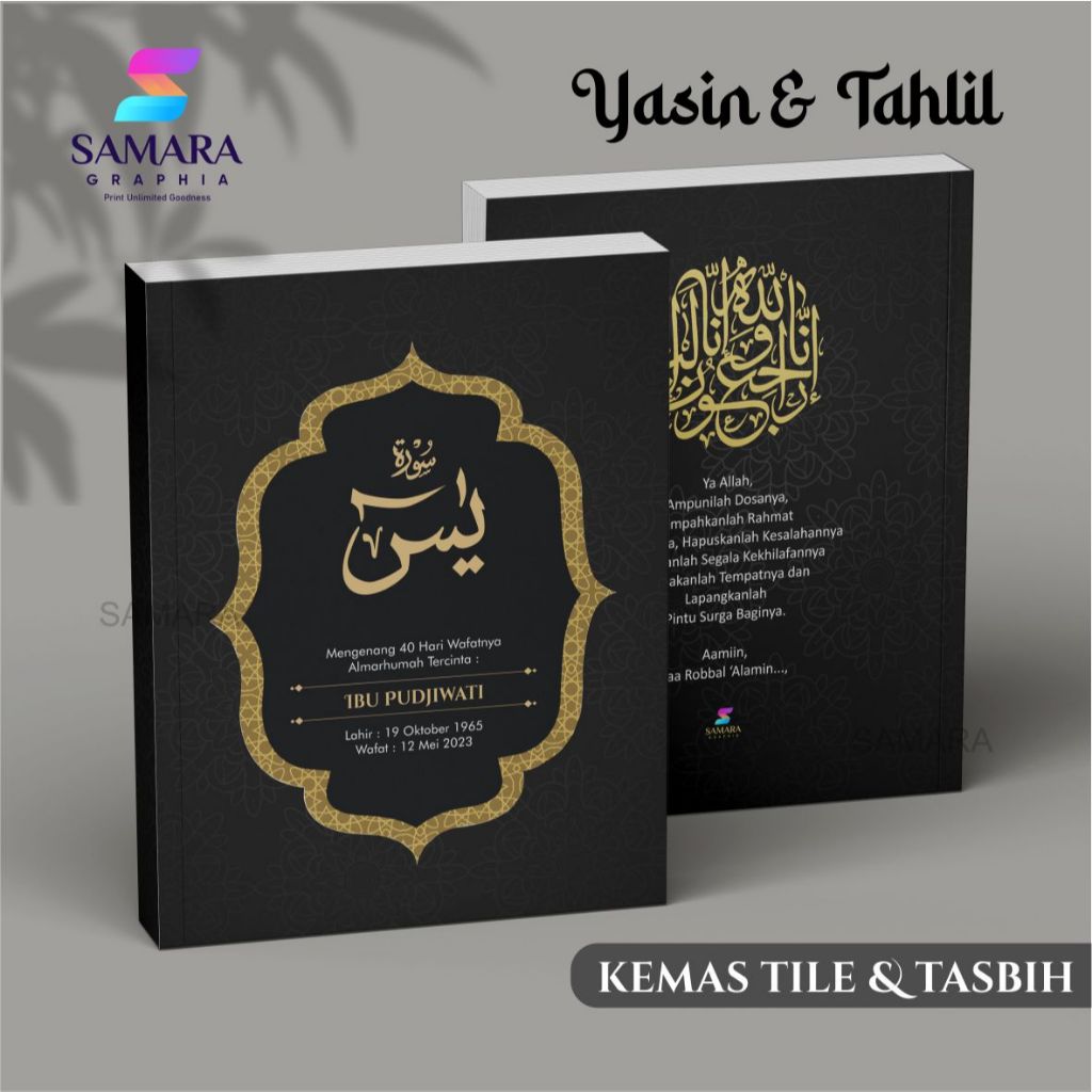 Buku Yasin dan tahlil custom Souvenir tahlilan lengkap foto almarhum 40 hari 100 1000 hari POPPY 2