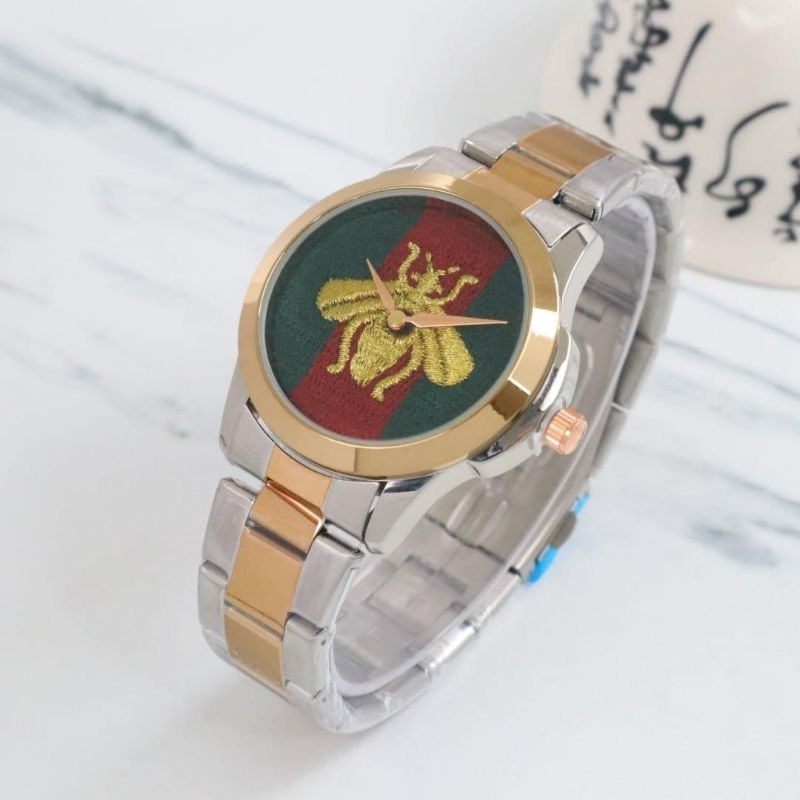 jam tangan wanita fashion NEW Gucci lebah rantai diameter lingkar 4cm +box +buku +paper bag