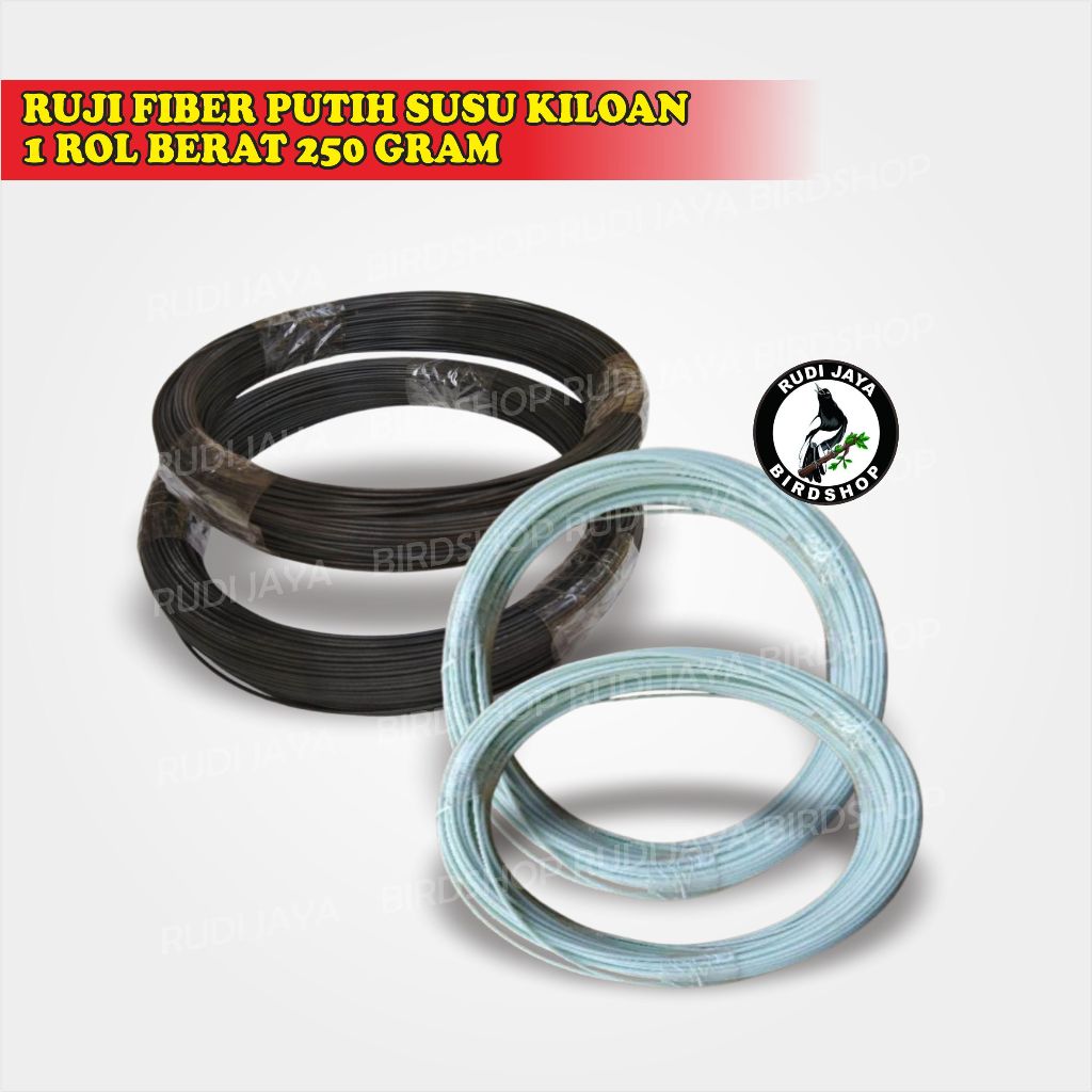 RUJI JERUJI FIBER ROL PUTIH ASLI IMPORT AKSESORIS SANGKAR KANDANG BURUNG MAINAN KUCING STIK PANCING