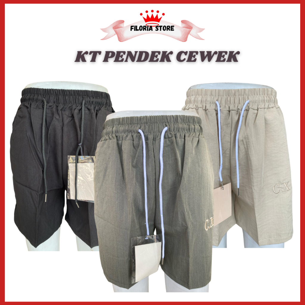 FILORIA - Katok Pendek Cewek Kolor Katun Katok Pendek