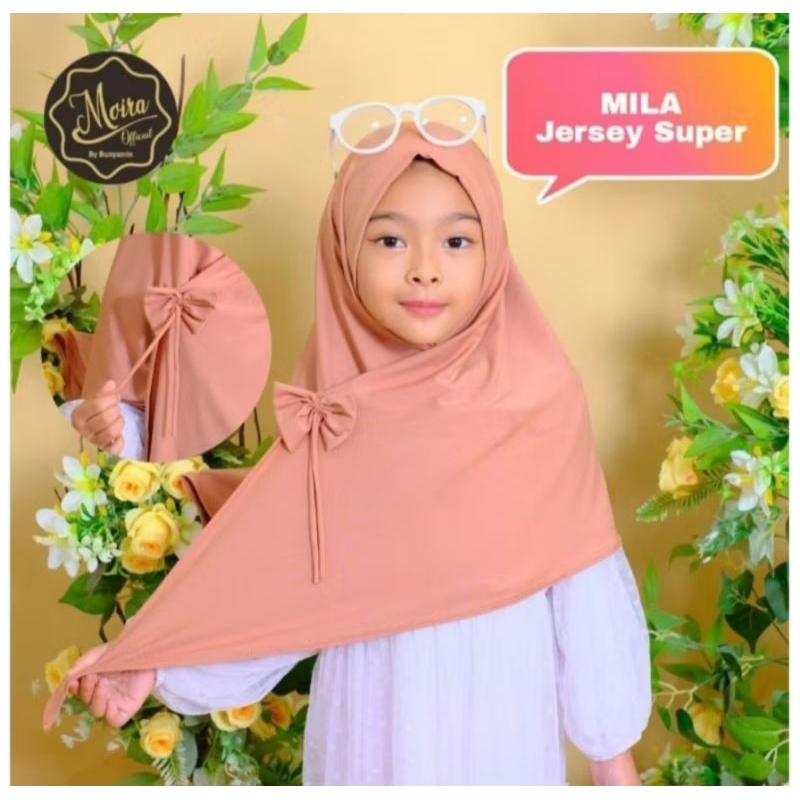107 Hijab Moira S3 Nonpet Anak Belah Tengah Bahan Jersey Super / Hijab Instan ORI BY BUNYAMIN