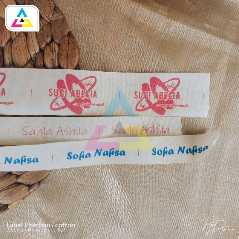 

100 pcs label katun / label piterban import / label baju / label hijab / label kerudung