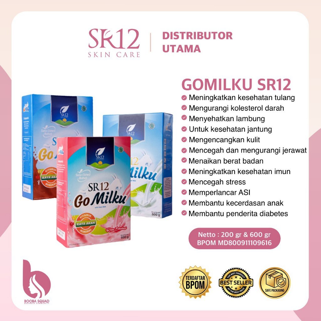 

GOMILKU SR12 SUSU KAMBING ETAWA PREMIUM / GOAT MILK SUSU BUBUK TANPA GULA TERLARIS 600 GRAM