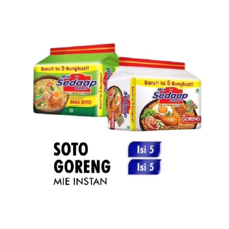 

Mie Sedaap Goreng&Soto Isi 5 Bungkus 90g