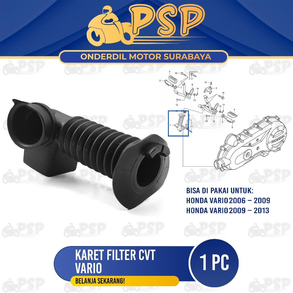 Karet Filter CVT Vario Karbu - Saringan Udara Hawa Sambungan CVT Duct L Cover Honda Vario Techno 110
