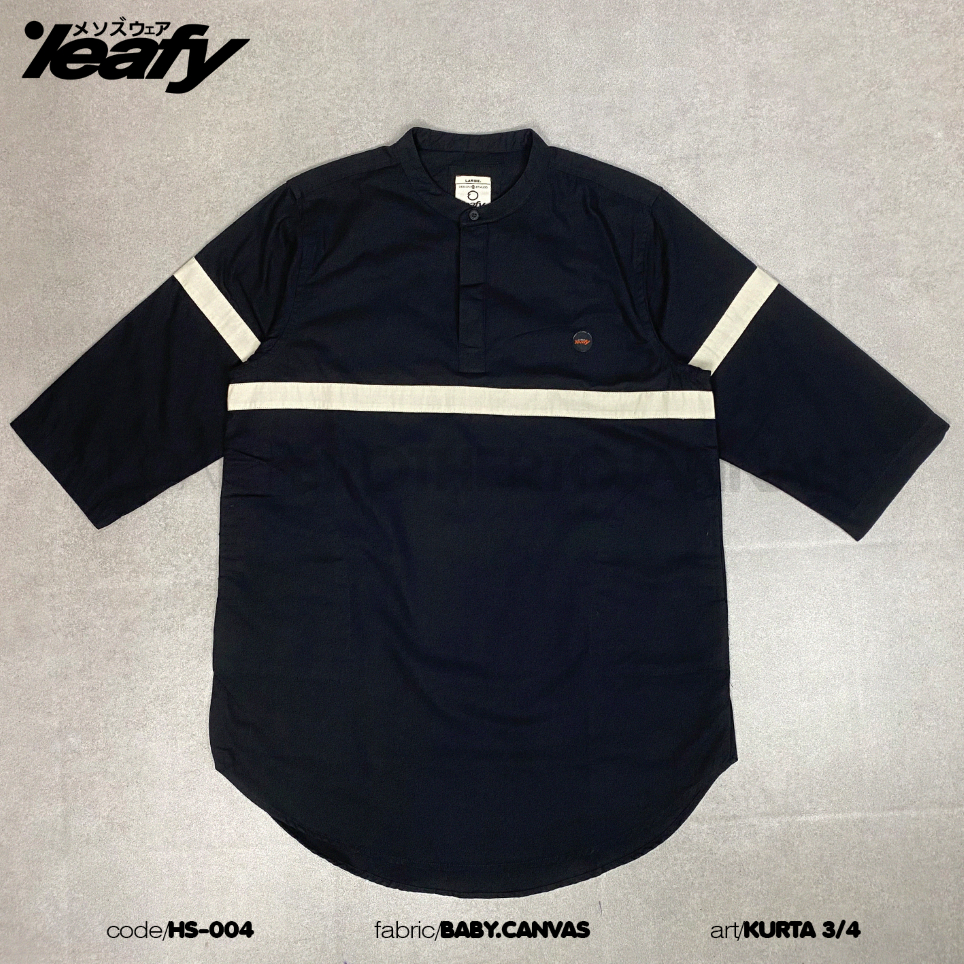 LEAFY HS-004 | BAJU KOKO PRIA KURTA LENGAN 3/4 BAHAN BABY CANVAS