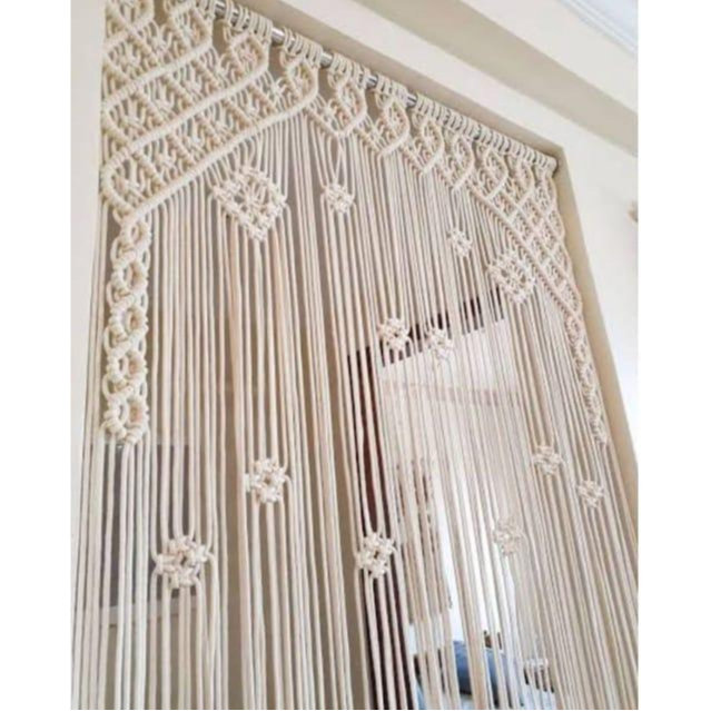 Gorden tirai makrame tirai macrame macrame curtain pembatas ruangan