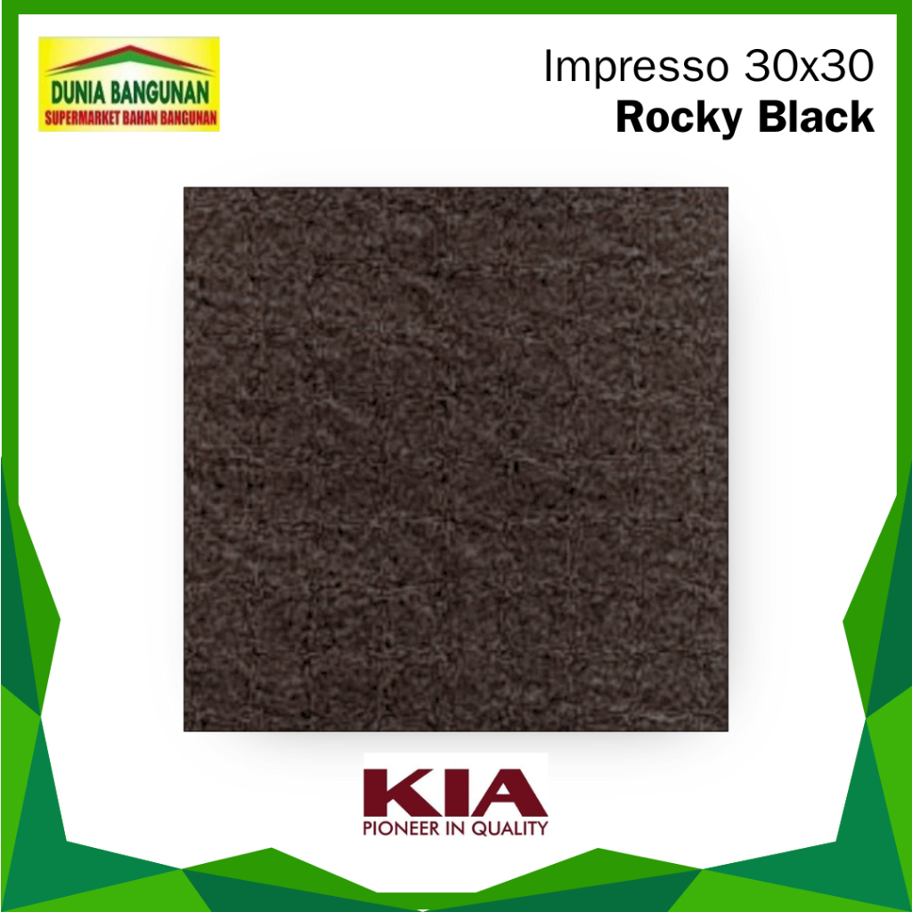 Keramik Impresso Rocky Black 30X30 KW 1 Keramik Lantai / Keramik Lantai 30x30 Hitam/ Keramik Lantai 
