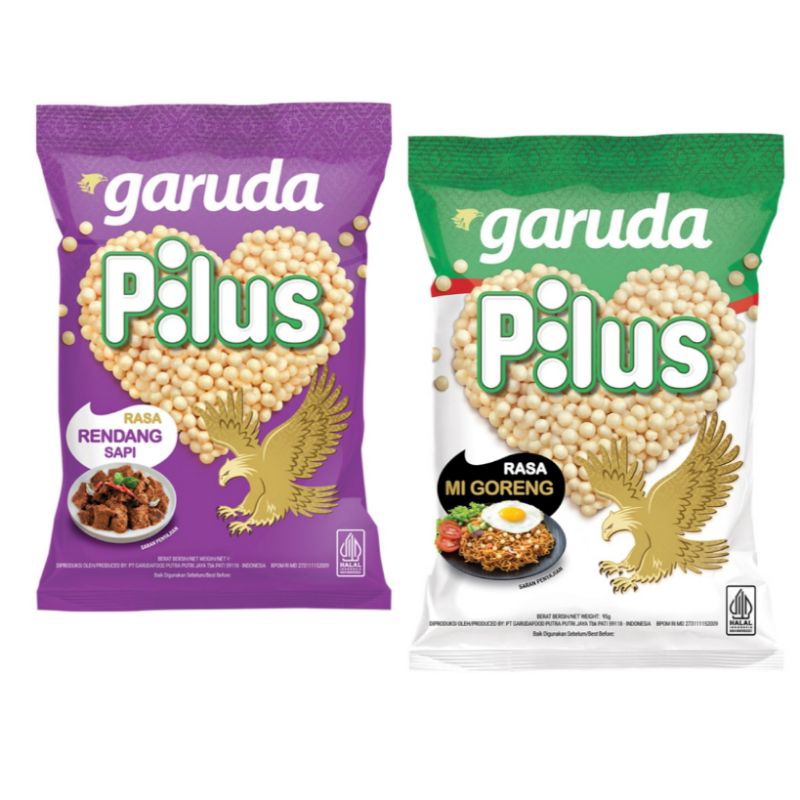 

Garuda snack Pilus rasa Mie goreng Rendang sapi