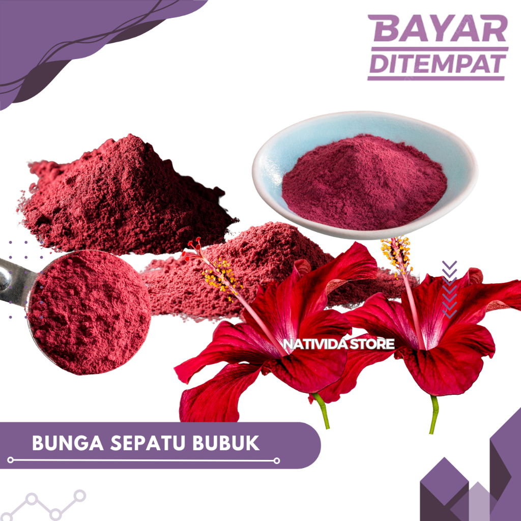 BUBUK BUNGA SEPATU / BUBUK HIBISCUS FLOWER TEA  / TEH BUNGA SEPATU BUBUK / KEMBANG SEPATU BUBUK