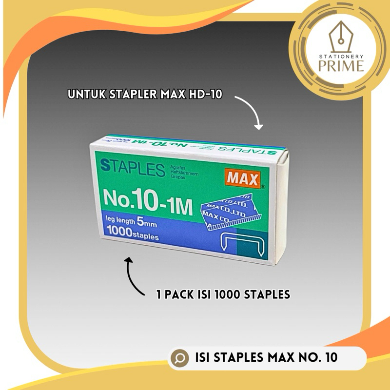 

Staples / Isi Stapler / Refill Stapler MAX No. 10 [BOX isi 1000 staples]