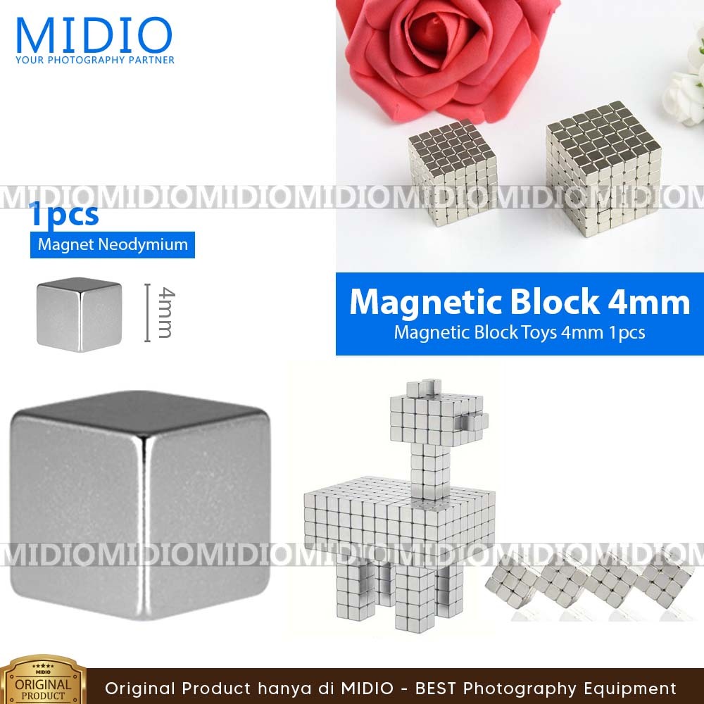Magnet Kuat Strong Neodymium Magnet Kecil Bentuk Kotak N35 Uk 4mm - 1pcs