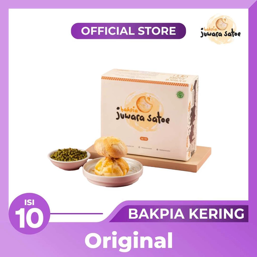 

BAKPIA JUWARA SATOE Bakpia Kacang Hijau Original isi 10 Pcs - Oleh Oleh Khas Jogja