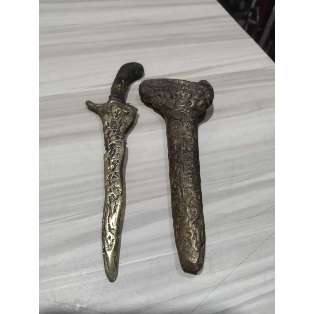 Keris Mini Kuningan Kuno Jadul Antik