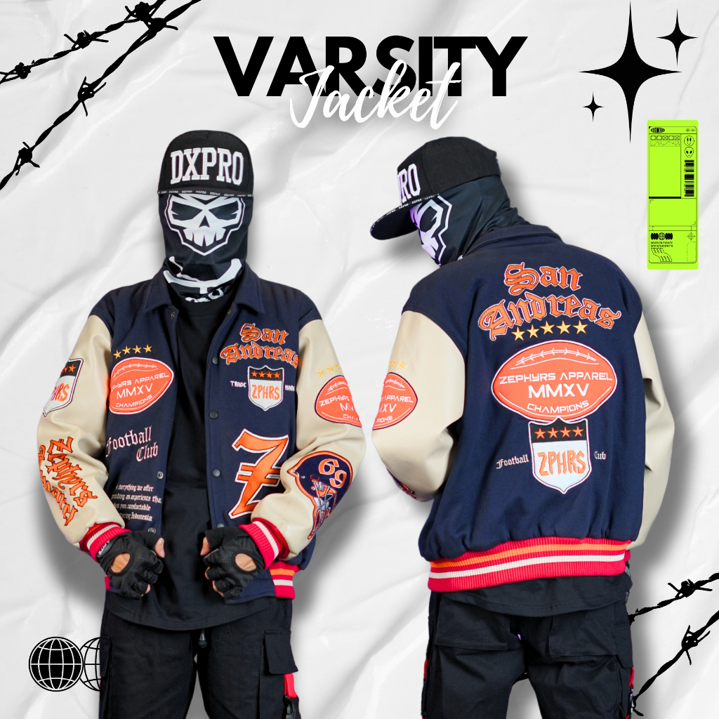 VARSITY ZEPHYRS SAN ANDREAS FULL BORDIR