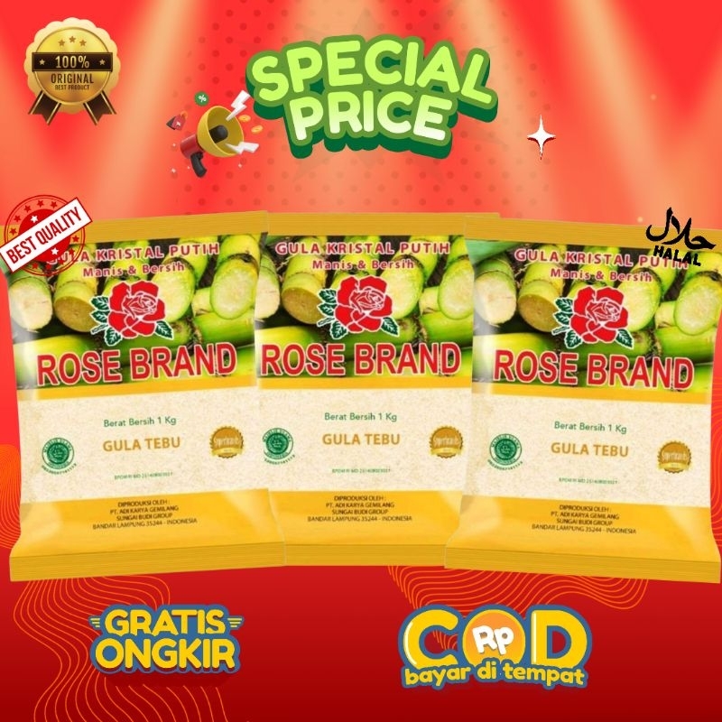 

[ PROMO ] GULA PASIR PREMIUM ROSE BRAND 1KG. GULA PASIR DARI TEBU PILIHAN DAN BERKUALITAS.