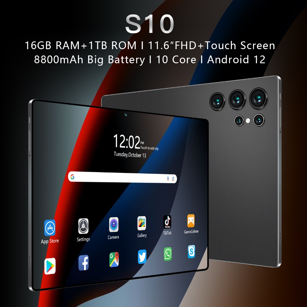 【Bisa COD】 Tablet Android 13 Galaxy Tab S10 【16GB+512GB】11.6inch Layar Full Screen Layar Besar Wifi 