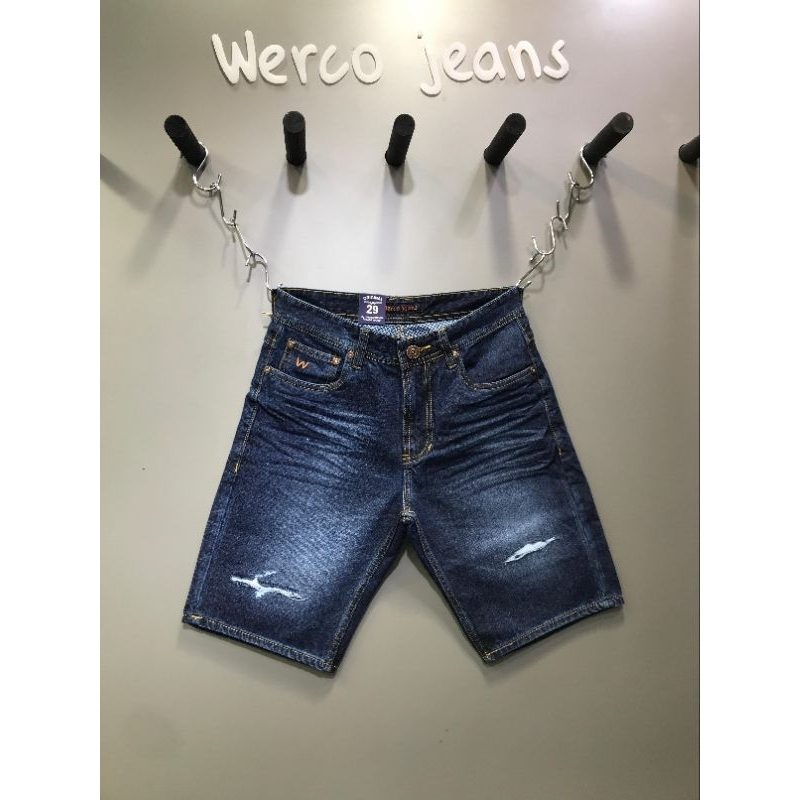 celana pria werco jeans original celana pendek pria jeans laki-laki motif sobek short pants casual