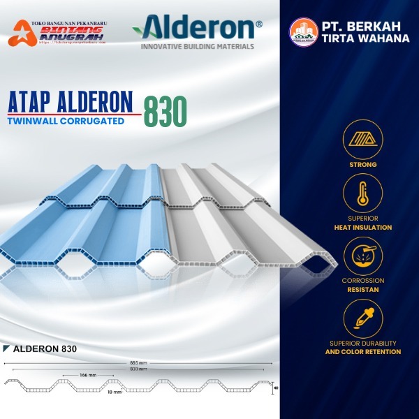 BTW - Alderon 830 (Double Layer)– Atap PVC Gelombang Tebal & Kuat | Anti Panas & Anti Bocor Per Lemb