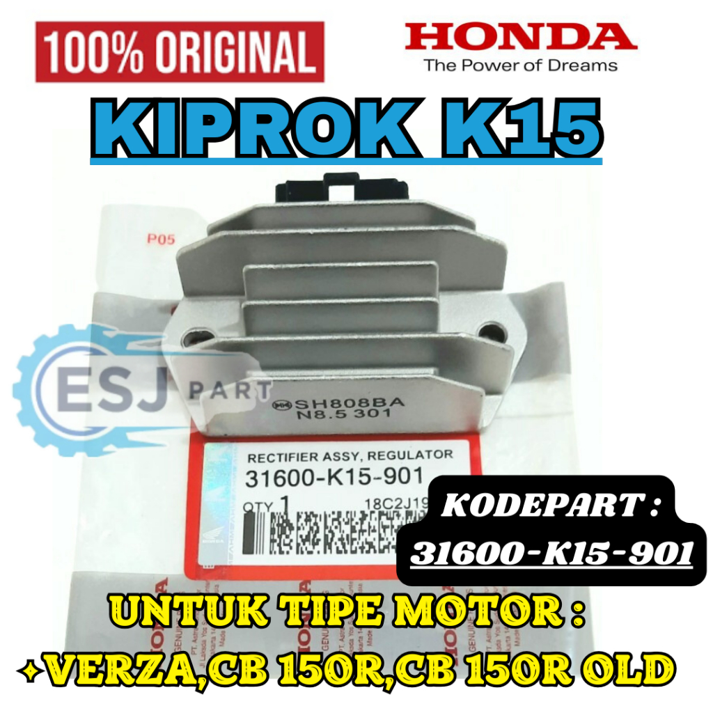 REGULATOR HONDA KODE-K15 ORIGINAL KIPROK VERZA/CB 150R/CB 150R OLD KUALITAS ASLI 100% HONDA AHM ORI.