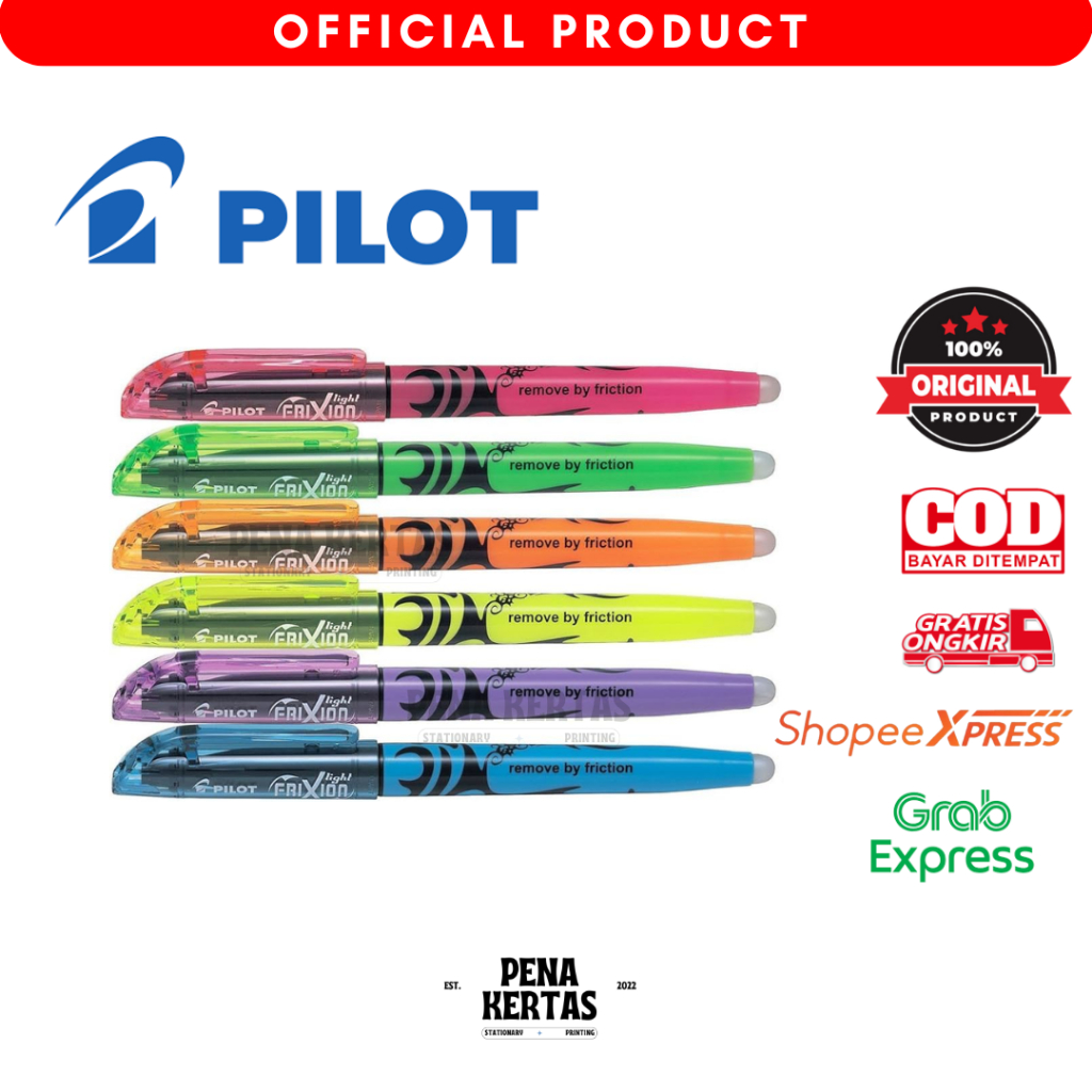 

Pilot Frixion Highlighter - Highlighter Frixion Bisa Dihapus - penakertas