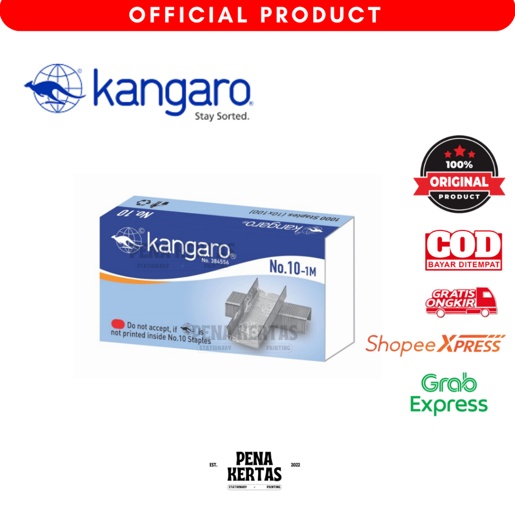 

Kangaro Staples No. 10 /Isi Stapler Jilid/ Refill Jilid