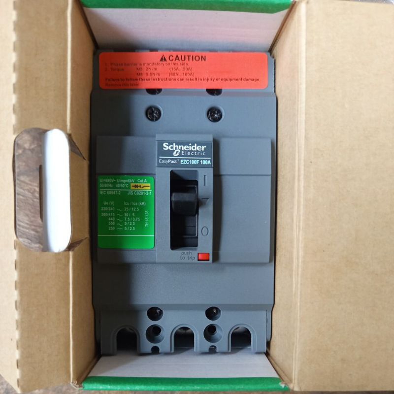 MCCB EZC 100F 3Phase 3Pool 15A/20A/25A/30A/40A/50A/60A/75A/80/100A ORIGINAL