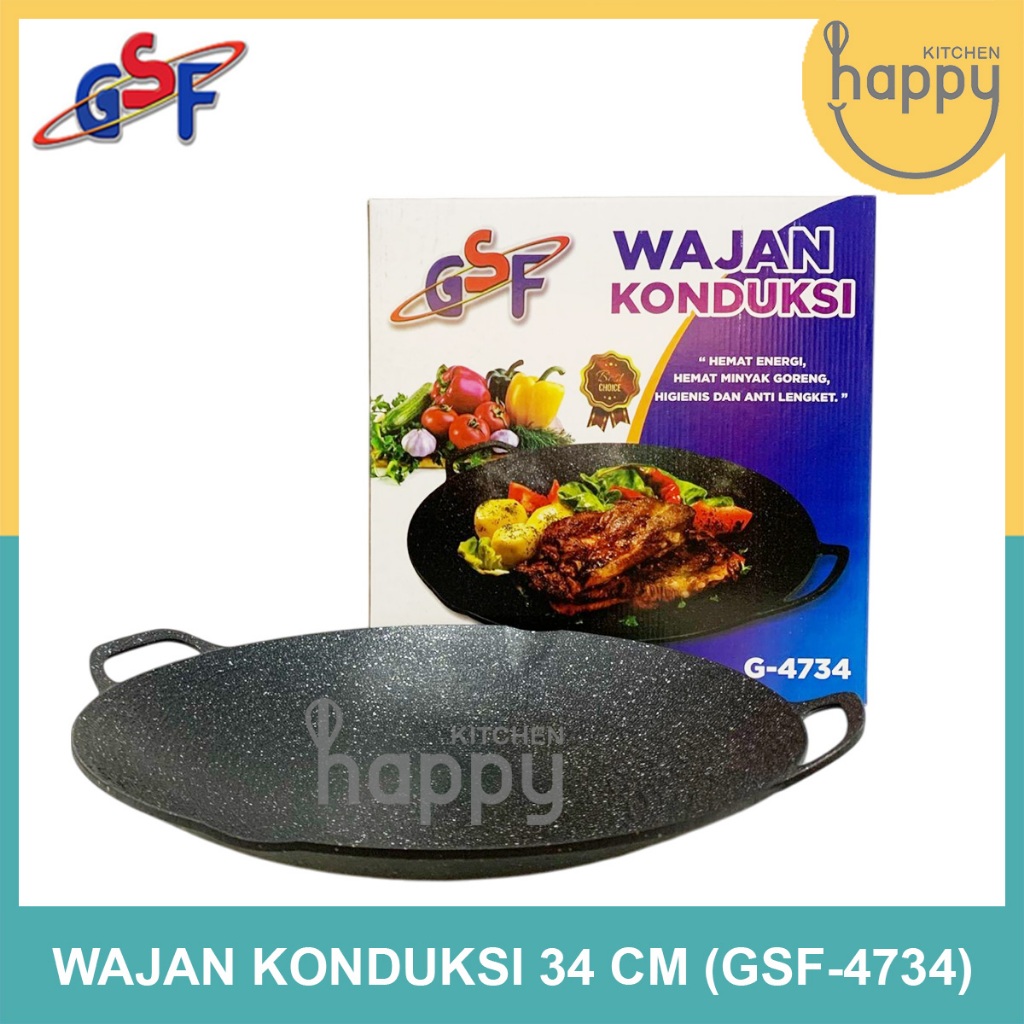 Wajan Konduksi GSF 4734 Wajan Grill Anti Lengket 34 CM Alat Panggang BBQ GSF-4734