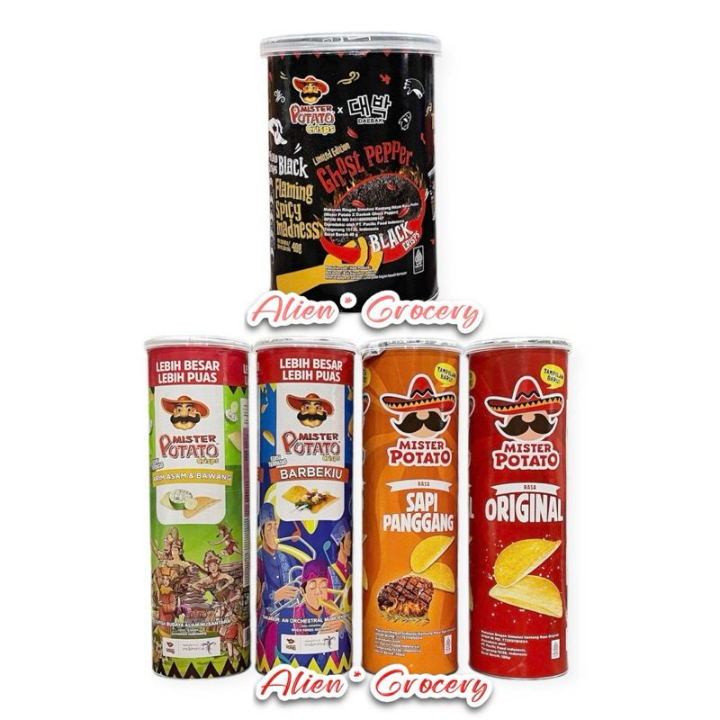 

MISTER POTATO Crisps Original BBQ Sour Cream Roasted Beef Ghost Pepper 40gr 106gr