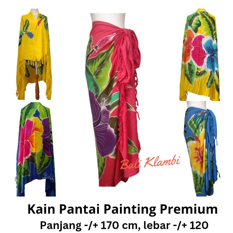 Kain Pantai Painting Premium Halus / Sarung Pantai Bali  / Kain Bali
