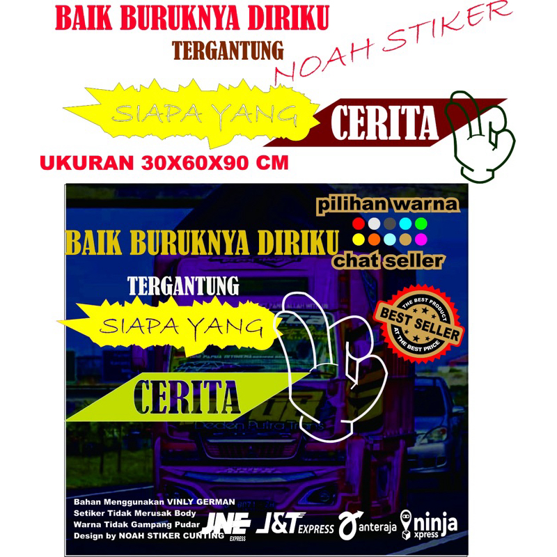 stiker terbaru tulisan kata2 untuk kaca mobil truk/pickup dsb