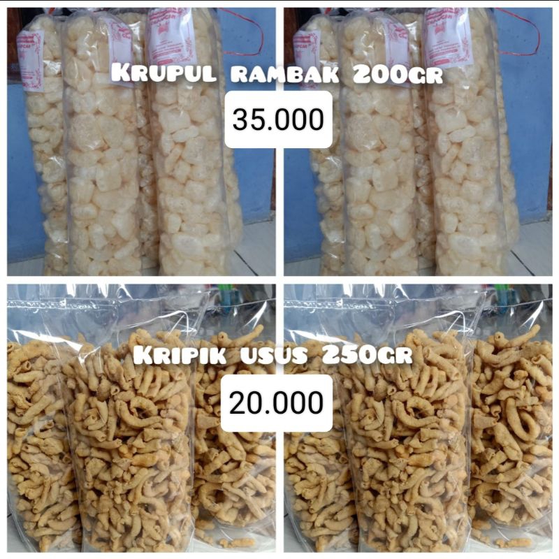 

Jajan lebaran/kripik usus 250g/krupuk rambak krupuk kulit 250g