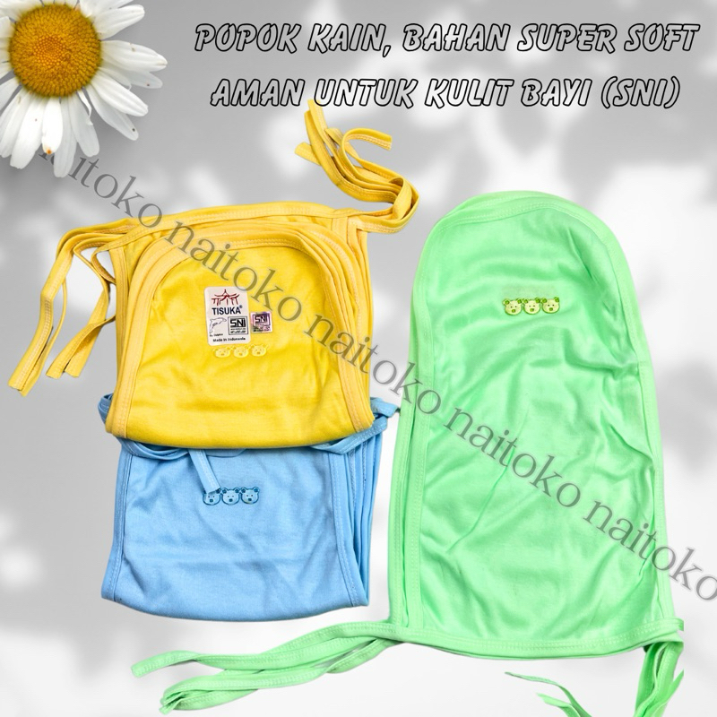 popok bayi baby baru lahir new born kain tali ikat cuci ulang katun warna polos lembut underpad alas
