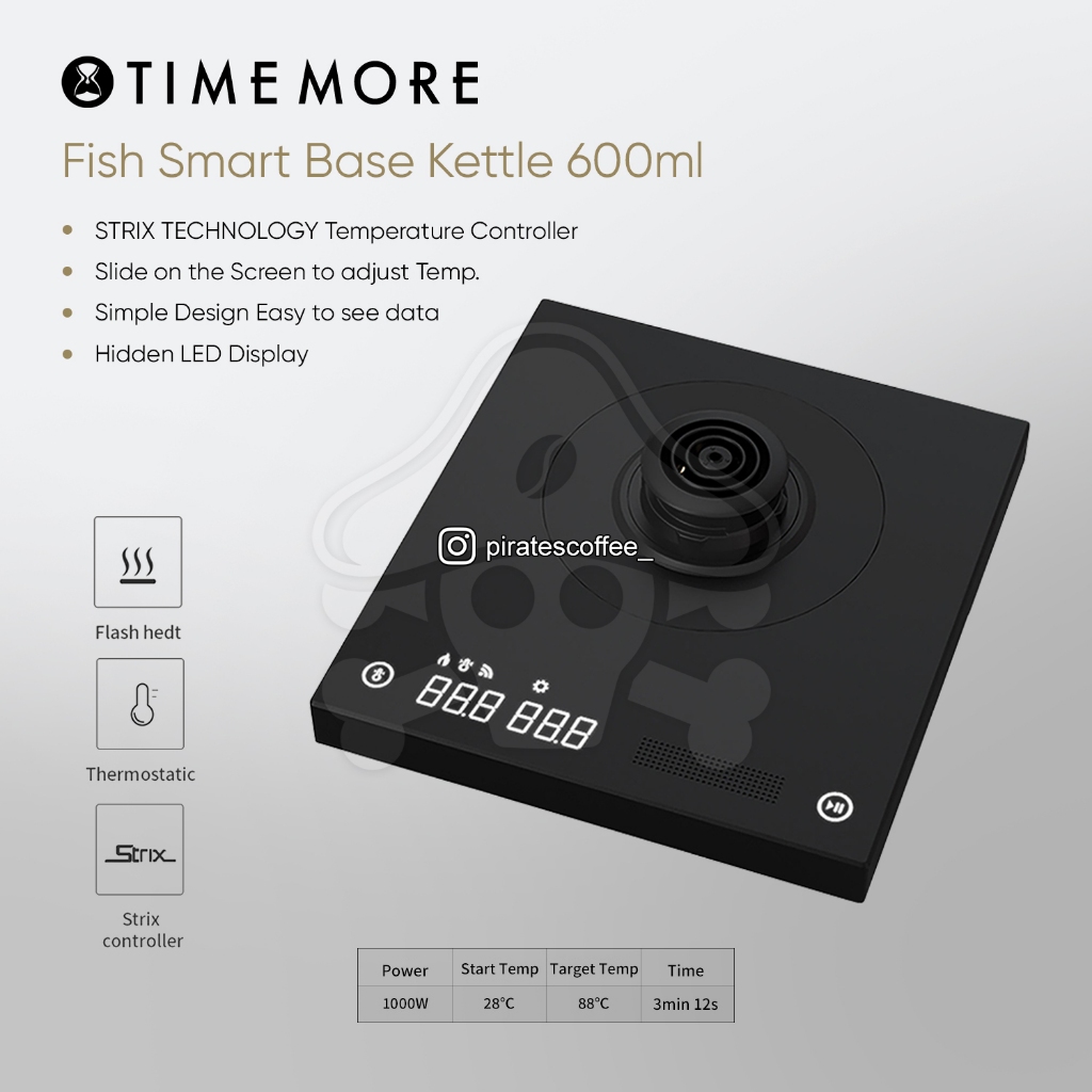 Timemore Base Kettle 600ml 800ml Original - Alat Pemanas Teko Timemore