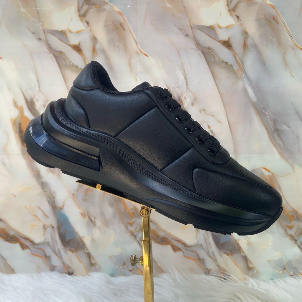 Sepatu Itali Pria Sport Kantor Full Black Kulit Pra