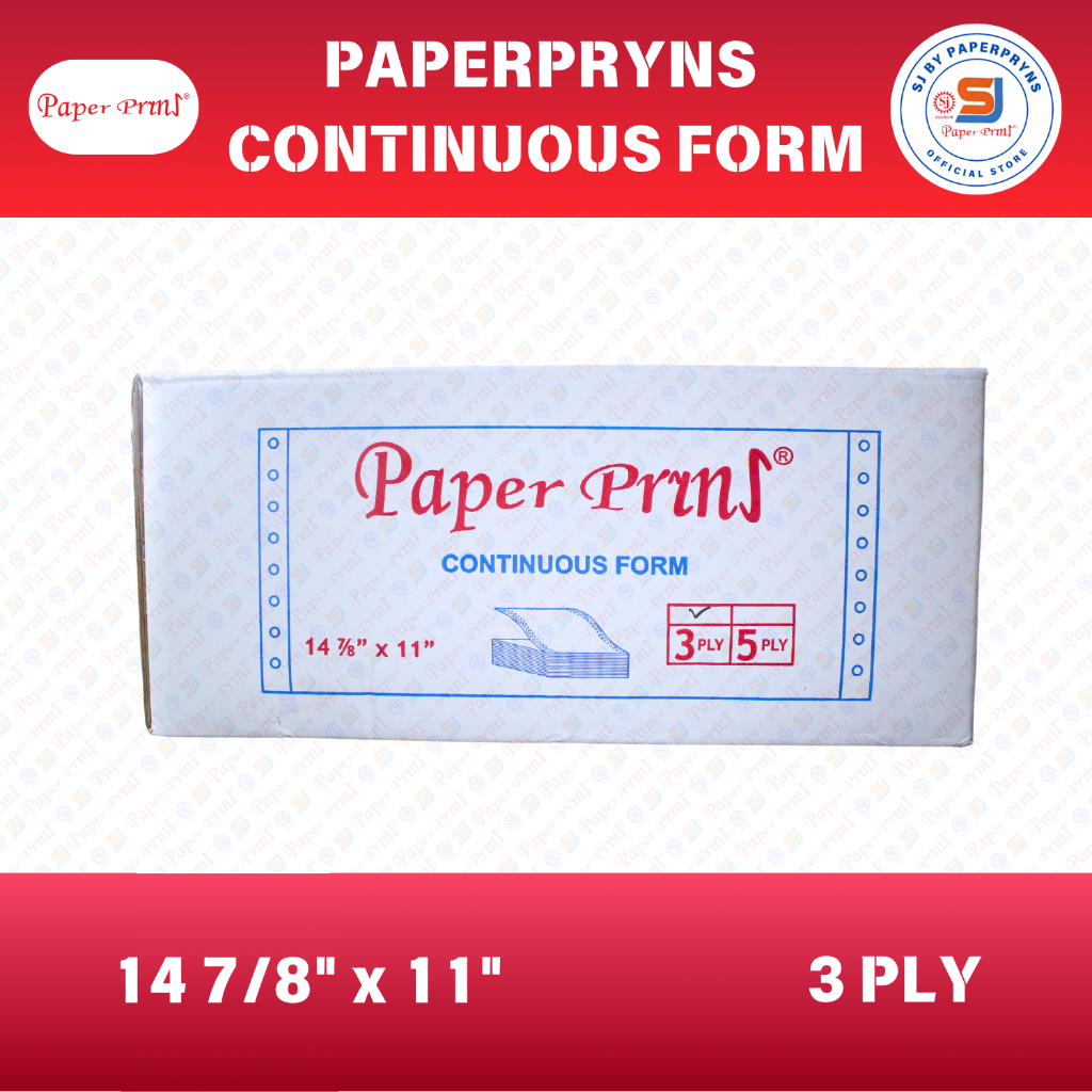 

PAPERPRYNS Continuous Form 14 7/8" × 11" (3 PLY) NCR Sheets