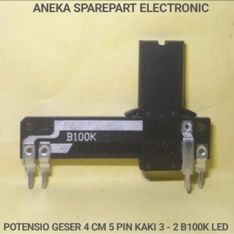 POTENSIO GESER 4 CM 5 PIN KAKI 3 - 2 B100K LED