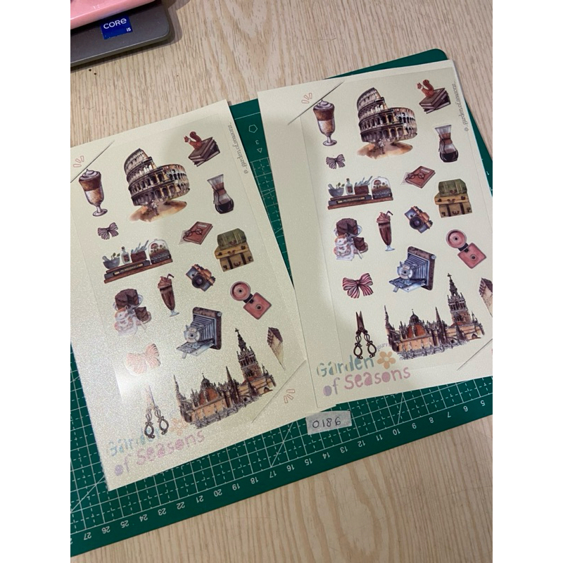 

0186 - 0191 sticker sheet tema paris