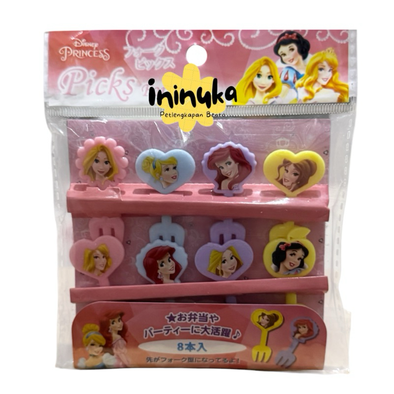 [Daiso] Bento Food Pick Fork Disney Princess Tusukan Hiasan Bekal Bento