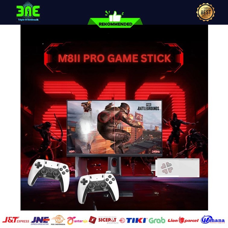 HDMI Game Stick TV M8II Pro Plus Wireless Controller Gamepad PS5 Model Free 30000 Ultra HD 4K Retro 