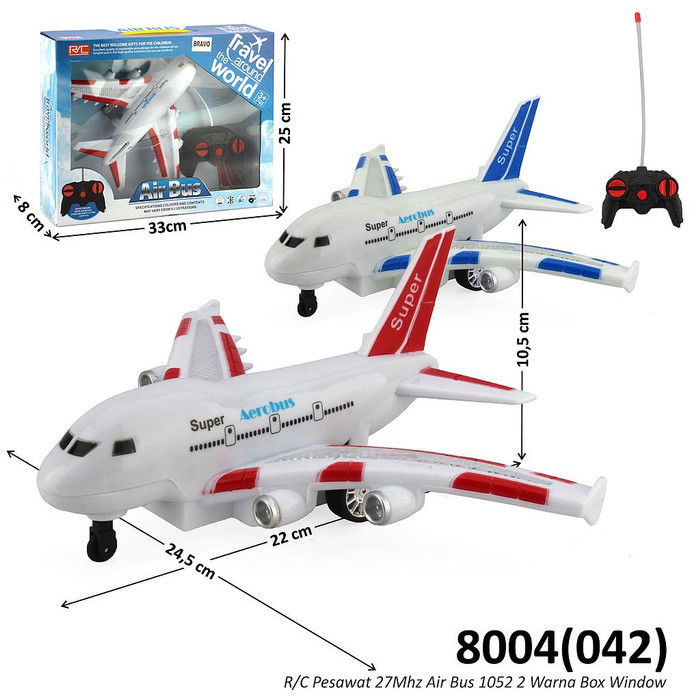 Mainan RC Pesawat Airbus Remote Control 3D Light Frekuensi 27 Mhz