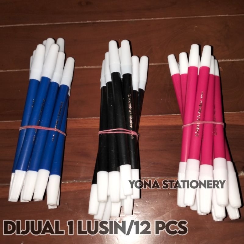 SPIDOL KECIL PERMANEN SNOWMAN MARKER: HITAM, BIRU, MERAH | 1 Lusin