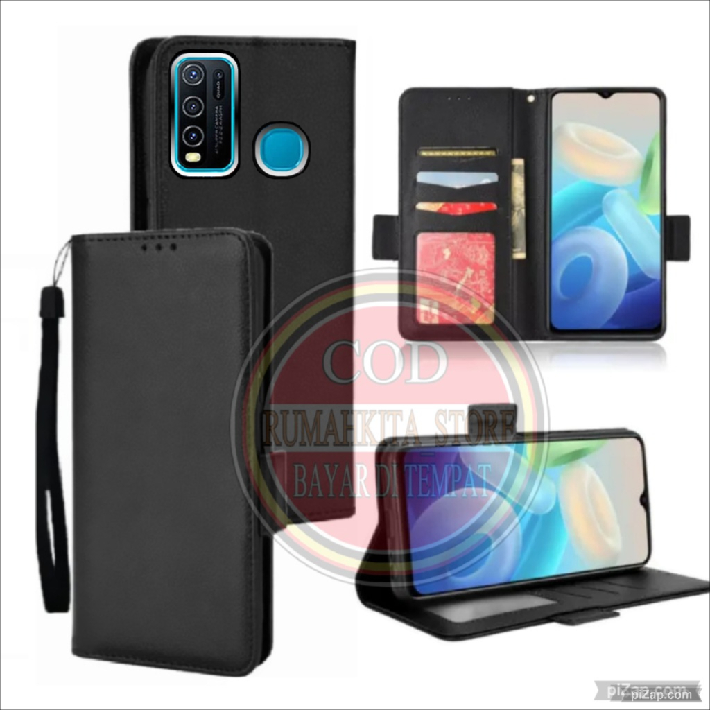 CASE HP VIVO Y30/Y30i/Y50 FLIP LEATHER CASE PREMIUM-FLIP WALLET CASE KULIT - CASING DOMPET-FLIP